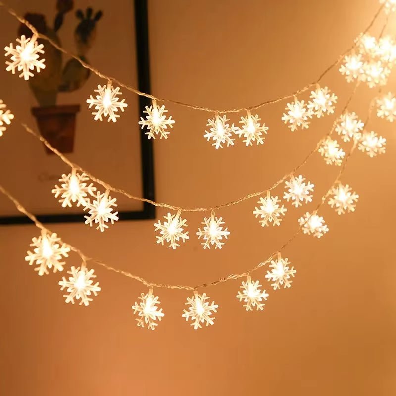 10M 80Leds Christmas Snowflakes Lights LED Fairy Lights Garland Light Waterproof String Lights Christmas Home Garden Decoration - Nook Nest Online Store