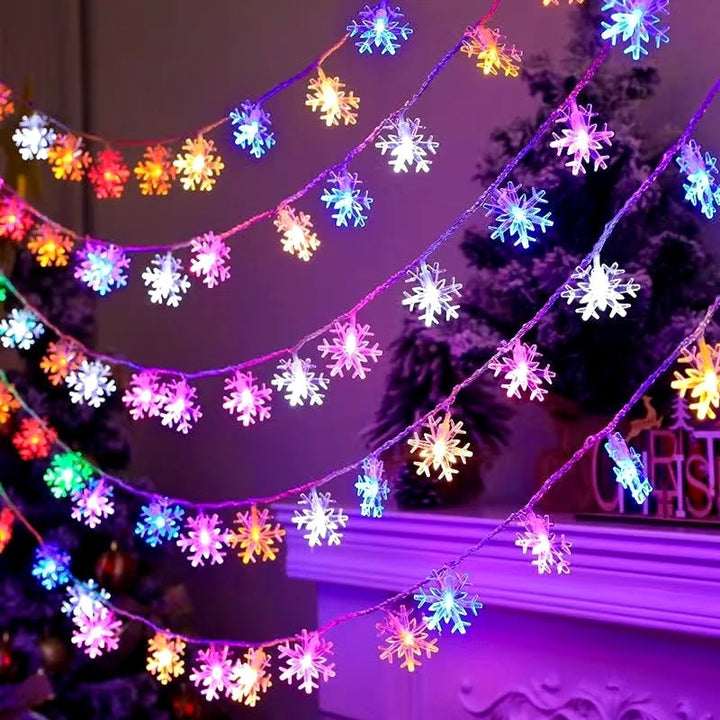 10M 80Leds Christmas Snowflakes Lights LED Fairy Lights Garland Light Waterproof String Lights Christmas Home Garden Decoration - Nook Nest Online Store