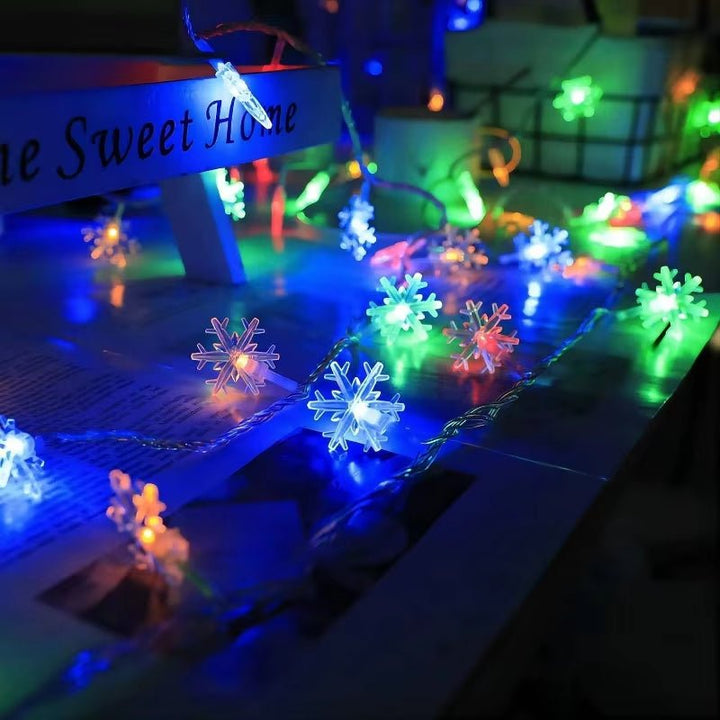 10M 80Leds Christmas Snowflakes Lights LED Fairy Lights Garland Light Waterproof String Lights Christmas Home Garden Decoration - Nook Nest Online Store