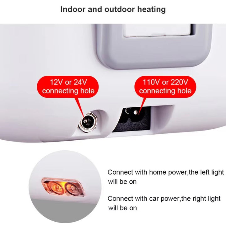 110V/220V/12V Portable Electric Heating Lunch Box Container Stainless Steel Meal Heater Home Car Rice Cooker Food Steamer Warmer - Nook Nest Online Store