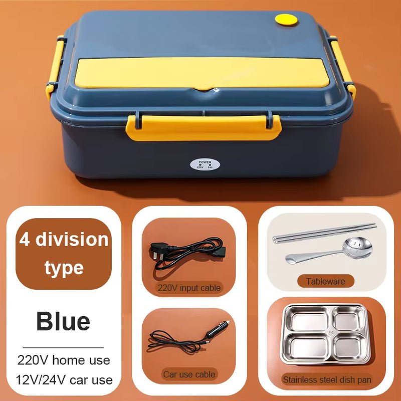 
                  
                    110V/220V/12V Portable Electric Heating Lunch Box Container Stainless Steel Meal Heater Home Car Rice Cooker Food Steamer Warmer - Nook Nest Online Store
                  
                