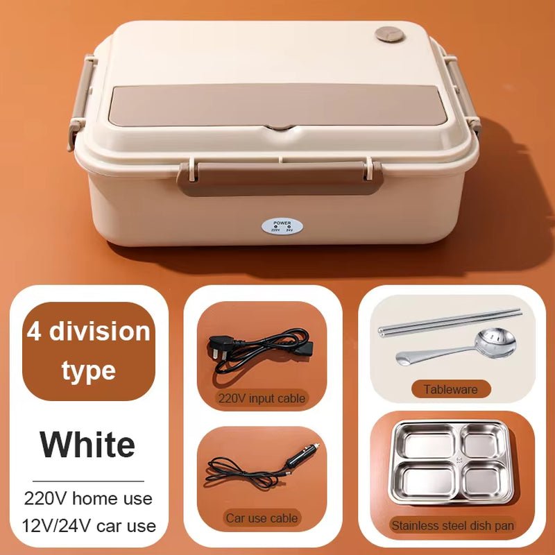 
                  
                    110V/220V/12V Portable Electric Heating Lunch Box Container Stainless Steel Meal Heater Home Car Rice Cooker Food Steamer Warmer - Nook Nest Online Store
                  
                