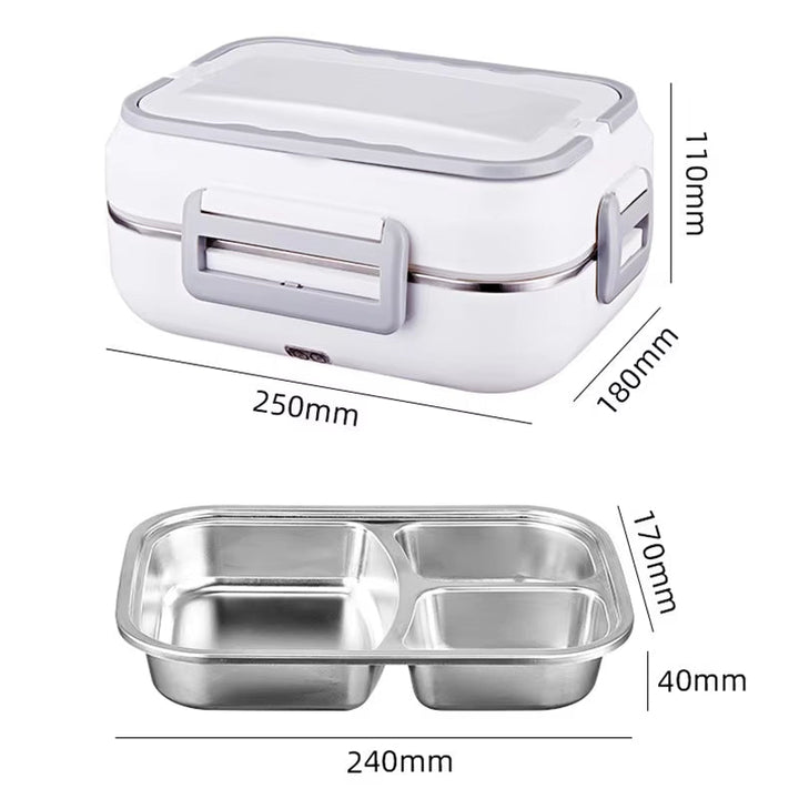 110V/220V/12V Portable Electric Heating Lunch Box Container Stainless Steel Meal Heater Home Car Rice Cooker Food Steamer Warmer - Nook Nest Online Store