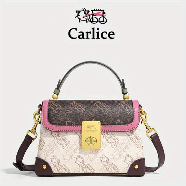 Carlice 2024 Fashion Satchel for Women | Genuine Leather Crossbody with Animal Print | Edge Painted, Polyester Lined | Theme: Occasion | Secure Buckle Closure | Wristlet Accessory | Crafted in Guangzhou