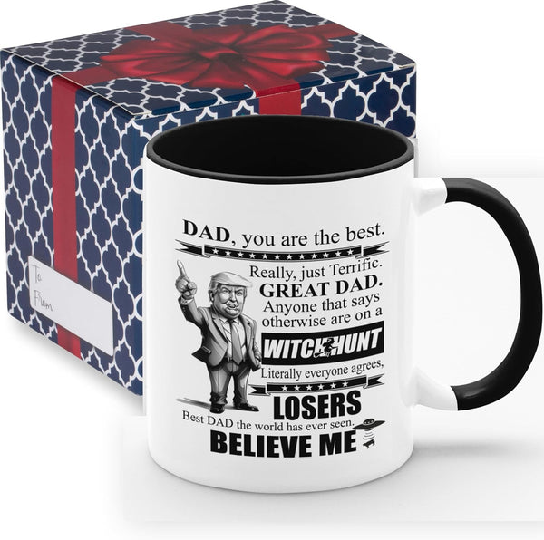 Fathers Day Donald Trump Mug Best Father Day Gift for Dad President Trump Coffee Mugs Gag Gifts Fathers Day Cheap Gift under 20 Funny Fathers Day Mugs for Men (Trumpdad2024)