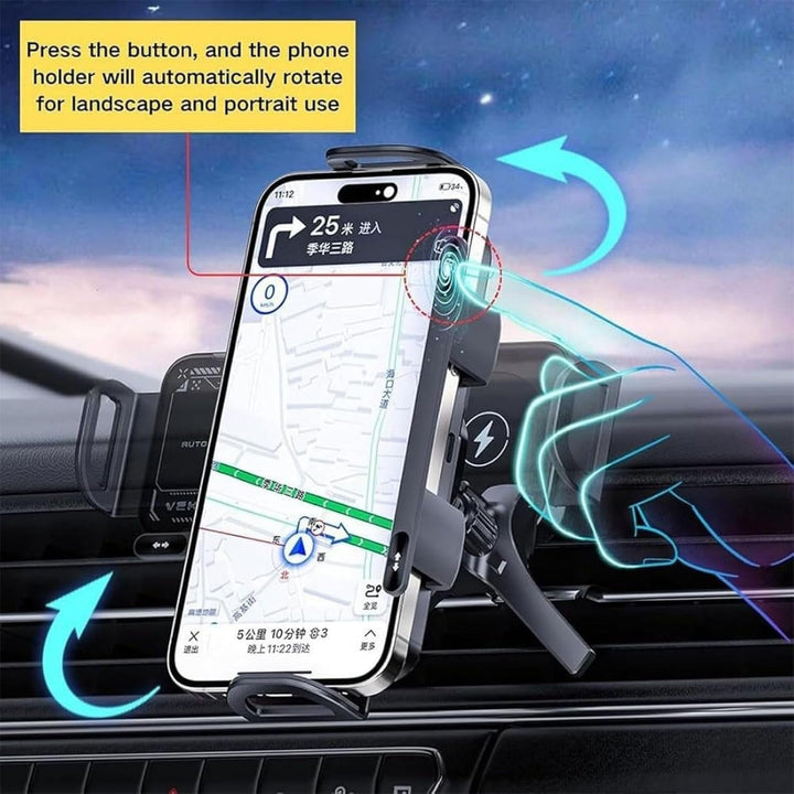 2 PCS 2024 High Intelligent Mobile Phone/Pad Holder, High Intelligent Holder, Magnetic Phone Holder for Car, Rotatable Car Phone Holder, Wireless Car Charger Fast Charging Phone Holder - Nook Nest Online Store