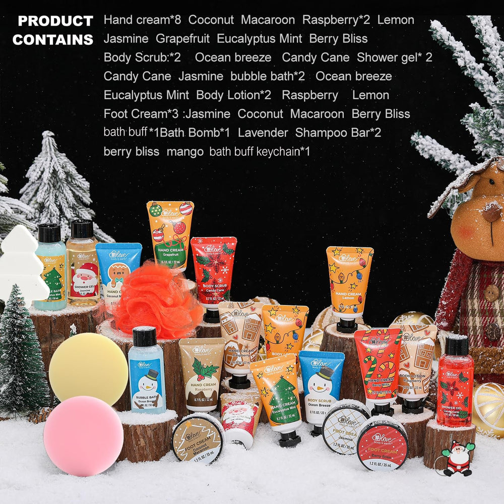 
                  
                    2024 Limited Edition Advent Calendar Christmas Gifts Bath Sets for Women, 24Pcs Spa Gift Set, Hand&Foot Cream, Body Scrub, Bubble Bath, Shampoo, Candles, Keychain, Body Lotion, Shower Gel, Bath Bomb - Nook Nest Online Store
                  
                