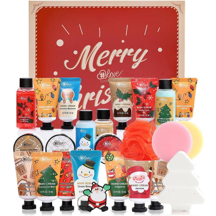 2024 Limited Edition Advent Calendar Christmas Gifts Bath Sets for Women, 24Pcs Spa Gift Set, Hand&Foot Cream, Body Scrub, Bubble Bath, Shampoo, Candles, Keychain, Body Lotion, Shower Gel, Bath Bomb - Nook Nest Online Store