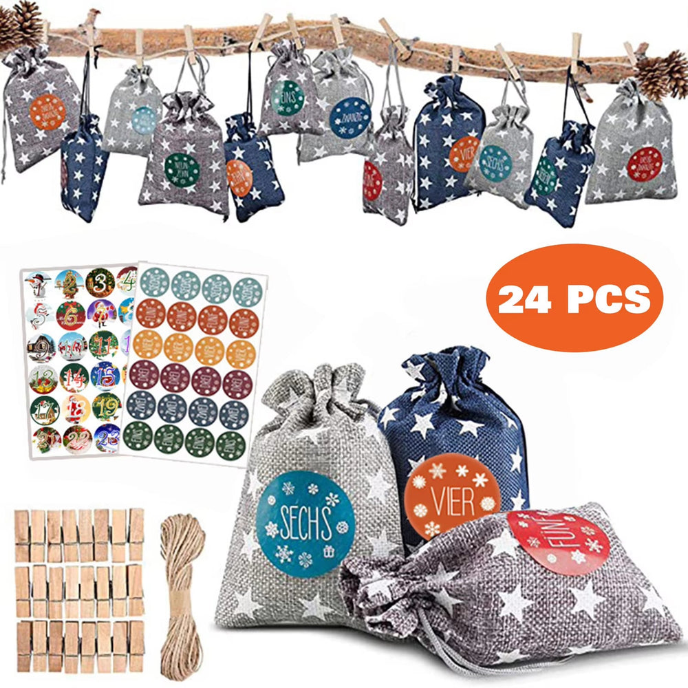 
                  
                    24 Days Christmas Advent Calendar Bagsadvent Calendar Gift Bags DIY Set Paper Stickers DIY Christmas Embellishments with Clips - Nook Nest Online Store
                  
                