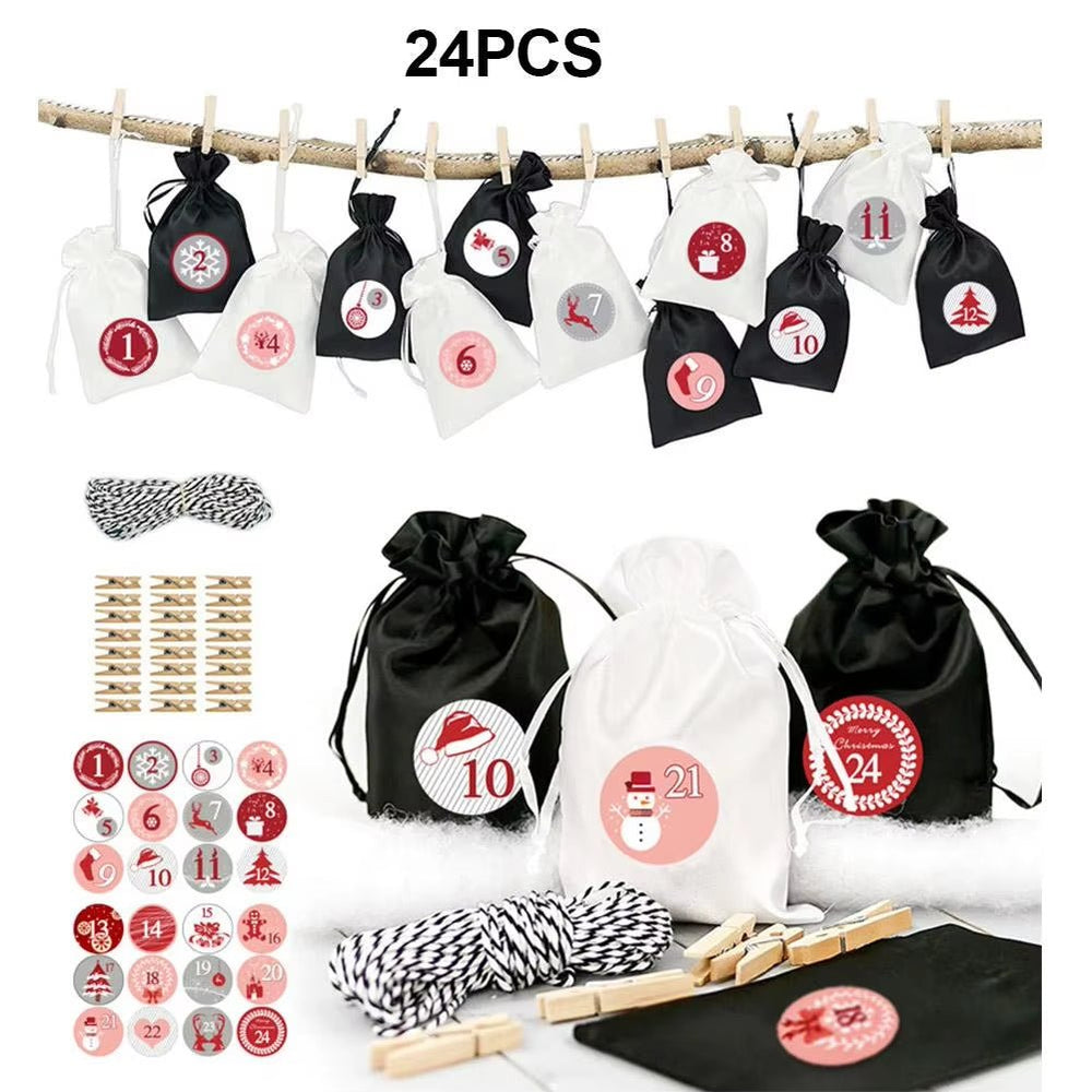 
                  
                    24 Days Christmas Advent Calendar Bagsadvent Calendar Gift Bags DIY Set Paper Stickers DIY Christmas Embellishments with Clips - Nook Nest Online Store
                  
                