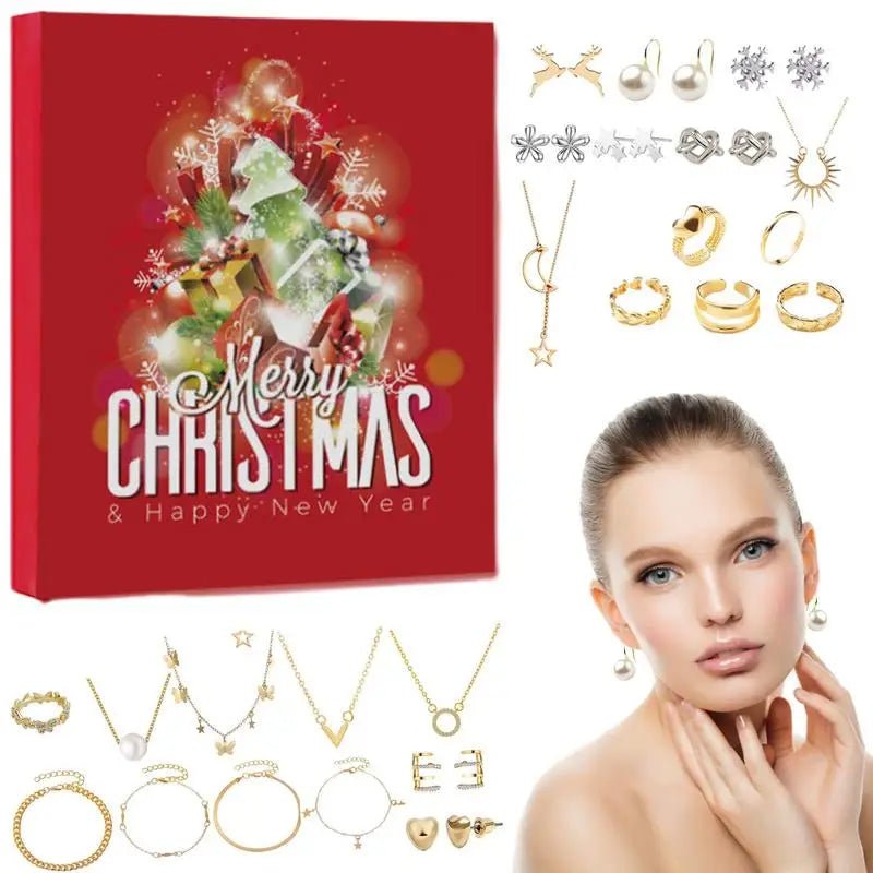 24Pcs Countdown Calendar Advent Surprise Blind Box Set Christmas Jewelry Bracelet Set DIY Creative Ornaments Xmas Children Gift - Nook Nest Online Store