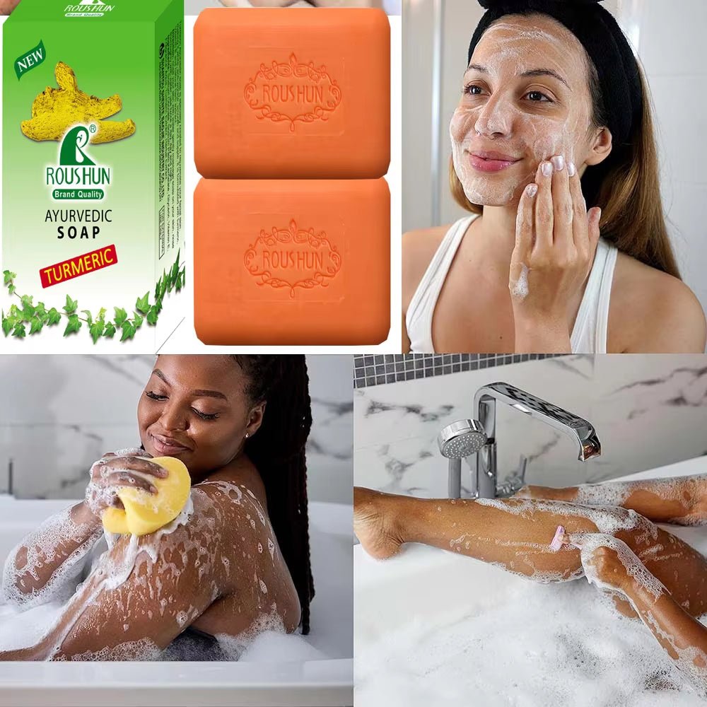 2Pcs Turmeric Soap Face Cleansing anti Acne Whitening Skin Lightening Face Remove Pimples Dark Spots Lightening Handmade Soap - Nook Nest Online Store