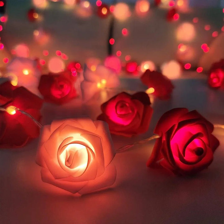 3M 20 LED Rose String Lights Battery Operated Flower Garland Fairy Lights Valentine Wedding Party Decoration Christmas Lights - Nook Nest Online Store