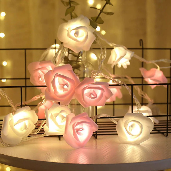 3M 20 LED Rose String Lights Battery Operated Flower Garland Fairy Lights Valentine Wedding Party Decoration Christmas Lights - Nook Nest Online Store