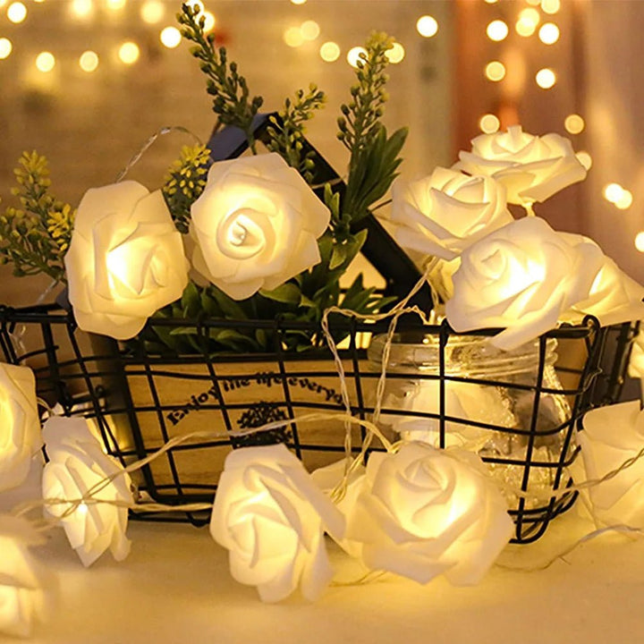 3M 20 LED Rose String Lights Battery Operated Flower Garland Fairy Lights Valentine Wedding Party Decoration Christmas Lights - Nook Nest Online Store