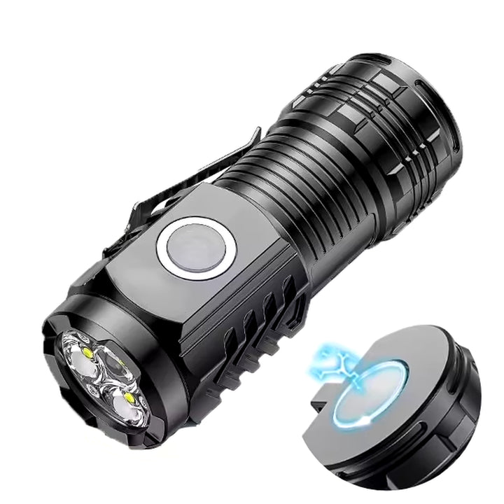 Mini 3*LED Strong Light Super Bright Torch Household Repeatedly Charging the Battery Outdoor Portable Long-Range Flashlight