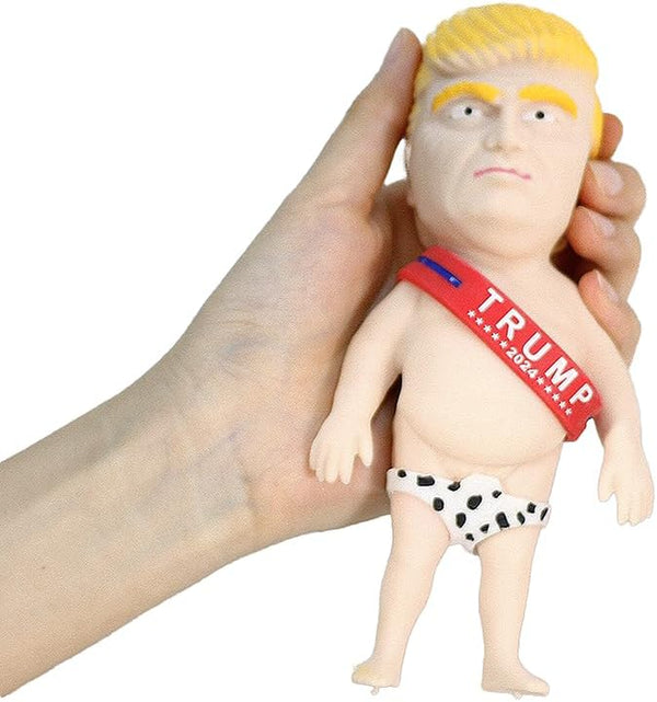 2 PCS Red Ribbon Donald Trump Sand-Filled Squishy Fidget Toys Squishy Toys Stress Relief Toy Trump Doll Trump Merchandise Squishy Ball（Swimming Trunks Are Random in Color） (B)