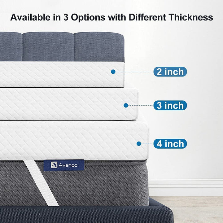 Twin XL Mattress Topper - Premium, Removable, 3 Inch Memory Foam with Adjustable Firmness, White