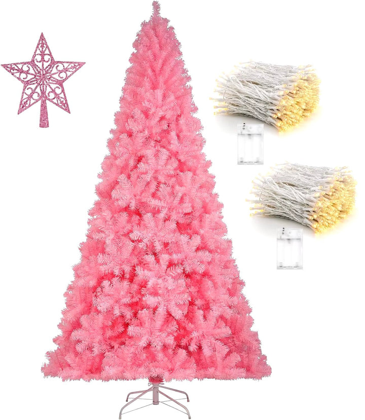 7.5Ft Black Christmas Tree,With 1,450 Tips - 1Pcs Treetop Star 3 Set 300 Led String Lights, Pencil Christmas Tree Decorations - Nook Nest Online Store