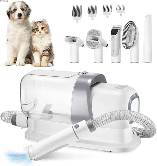 Pet Grooming Kit Vacuum Dog Grooming Clippers Pet Hair Remover with Powerful 2.3L Large Suction & Low Noise Pet Hair Clipper Kit