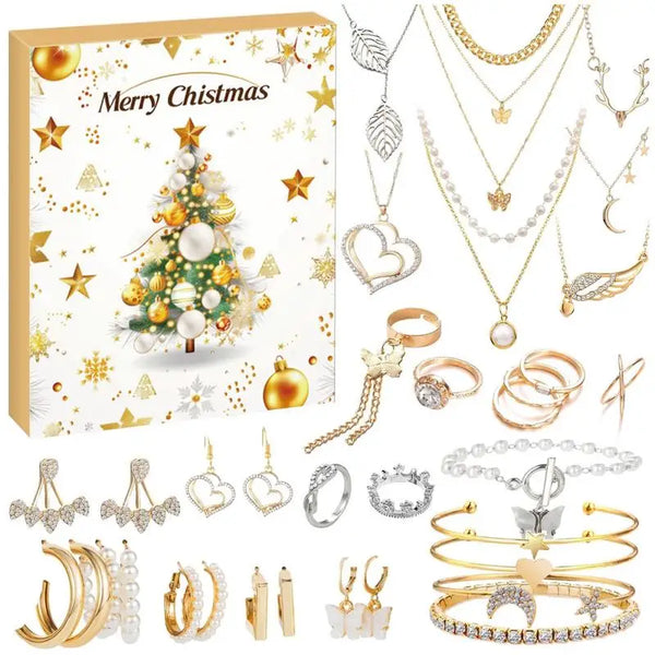 Christmas Jewelry Advent Calendar 24 Day Countdown To Christmas Calendar 2024 Trendy Jewelry Set For Adult Women & Teen Girls