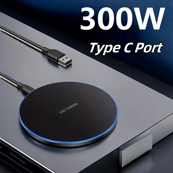 300W Wireless Charger For iPhone 13 12 15 16 Pro Xs Max Mini X Xr Induction Fast Charging Pad For Samsung S22 S21 s8 s9 s10 Note