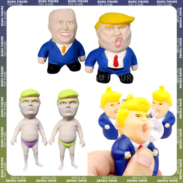 Trump Us Election Figure Presidential Ornaments Figure Statue 8cm Key Rings pvc Internet Celebrity Statue Model Toy Doll Gifts