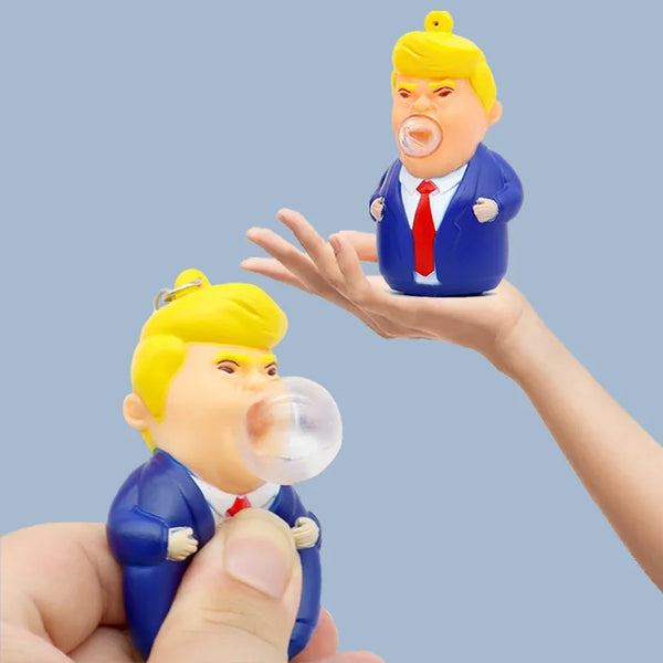 Donald Trump stress relief doll hand pinch blow bubbles toys PVC Key pendant  anime figure gift collection model doll toys