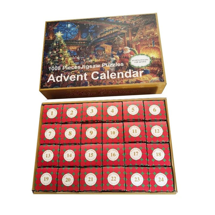 Advent Calendar 2023 Christmas Jigsaw Puzzles 1008Pcs 24 Days Christmas Countdown Calendar Thanksgiving Gift Family Game Puzzle - Nook Nest Online Store