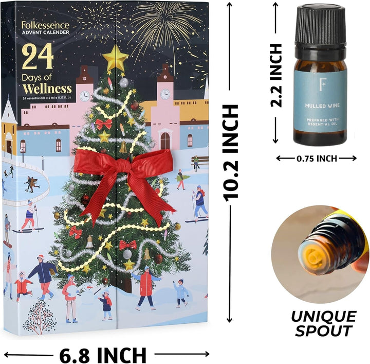 Advent Calendar 2024 Pack of 24 Christmas Gifts Set, Christmas Essential Oil Set for Diffuser, Christmas Fragrance Oils, Holiday Gift Set | 24 Days of Wellness for Women Men Adult - Nook Nest Online Store