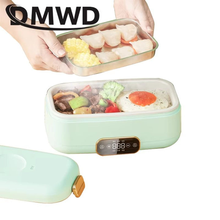 An electrically heated lunch box and steamer. Lunch box. Cookware warmer food container made of stainless steel - Nook Nest Online Store