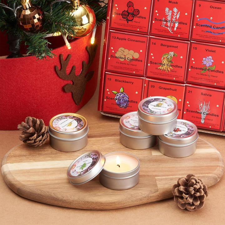 Christmas Advent Calendar 2024, 24 Scented Jar Candles Countdown to Christmas, Xmas Christmas Gift for Women Men Teens - Nook Nest Online Store