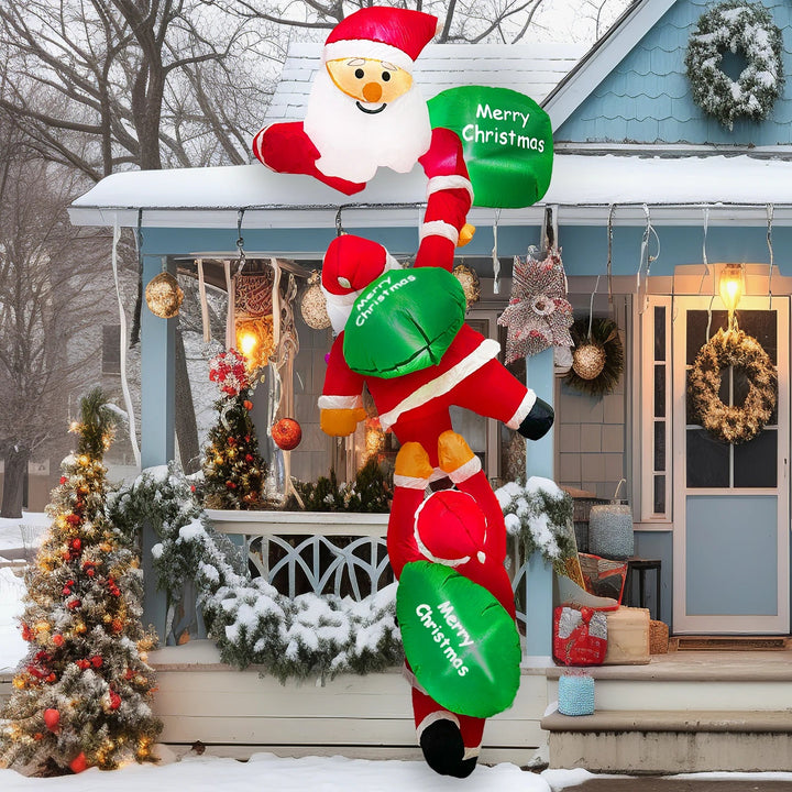 Christmas Climbing Santa Claus Inflatable with LED Lights Christmas Blow up Yard Decorations for Outdoor Christmas Garden Decor - Nook Nest Online Store