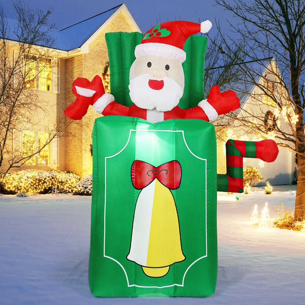 Christmas Climbing Santa Claus Inflatable with LED Lights Christmas Blow up Yard Decorations for Outdoor Christmas Garden Decor - Nook Nest Online Store