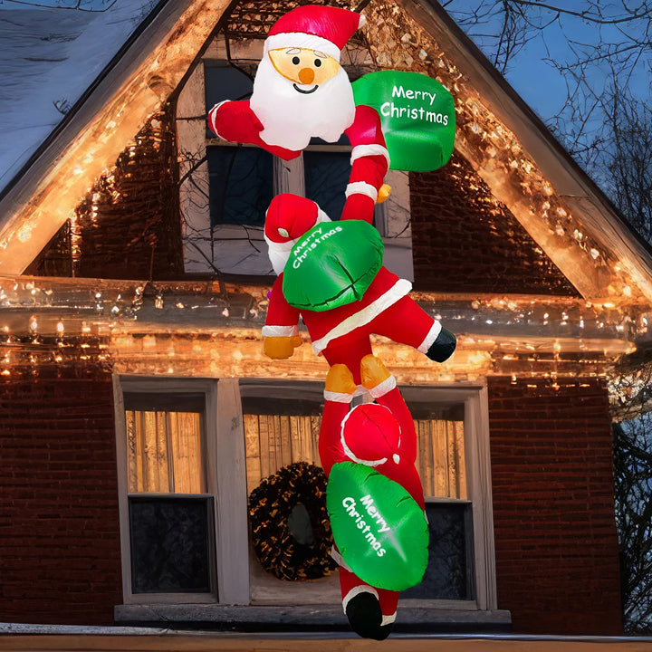 Christmas Climbing Santa Claus Inflatable with LED Lights Christmas Blow up Yard Decorations for Outdoor Christmas Garden Decor - Nook Nest Online Store