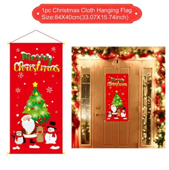 Christmas Hanging Flag Merry Christmas Decorations for Home 2021 Christmas Gifts Christmas Ornaments Navidad Xmas New Year 2022 - Nook Nest Online Store