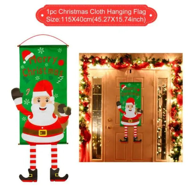 Christmas Hanging Flag Merry Christmas Decorations for Home 2021 Christmas Gifts Christmas Ornaments Navidad Xmas New Year 2022 - Nook Nest Online Store