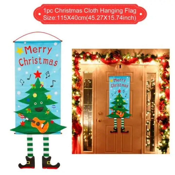 Christmas Hanging Flag Merry Christmas Decorations for Home 2021 Christmas Gifts Christmas Ornaments Navidad Xmas New Year 2022 - Nook Nest Online Store