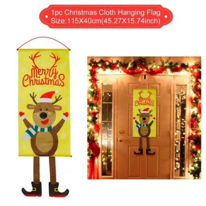 Christmas Hanging Flag Merry Christmas Decorations for Home 2021 Christmas Gifts Christmas Ornaments Navidad Xmas New Year 2022 - Nook Nest Online Store