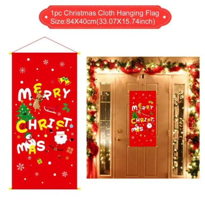 Christmas Hanging Flag Merry Christmas Decorations for Home 2021 Christmas Gifts Christmas Ornaments Navidad Xmas New Year 2022 - Nook Nest Online Store