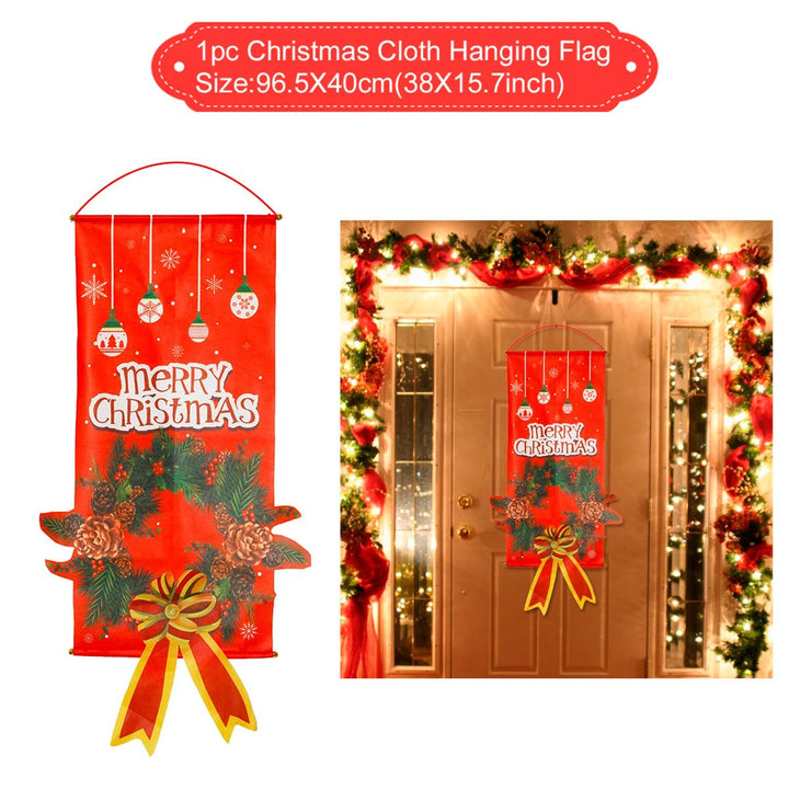 Christmas Hanging Flag Merry Christmas Decorations for Home 2021 Christmas Gifts Christmas Ornaments Navidad Xmas New Year 2022 - Nook Nest Online Store