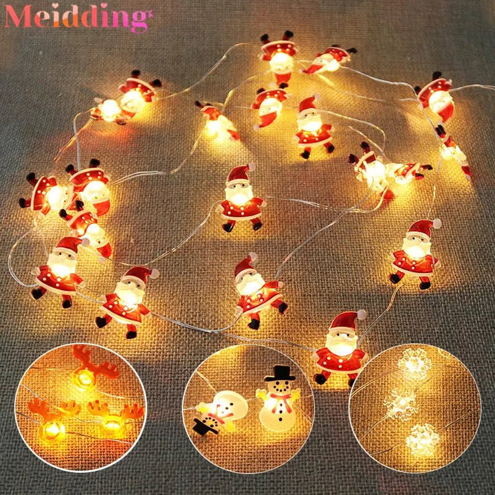 Christmas LED String Lights Santa Claus Snowflakes Snowman Xmas Tree Fairy Lights Garland Christmas Decorations for Home Navidad - Nook Nest Online Store