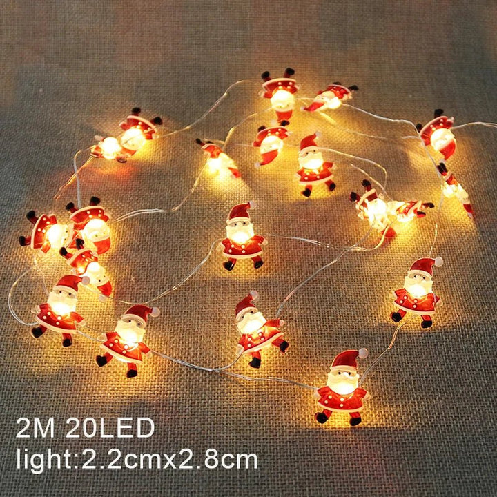 Christmas LED String Lights Santa Claus Snowflakes Snowman Xmas Tree Fairy Lights Garland Christmas Decorations for Home Navidad - Nook Nest Online Store