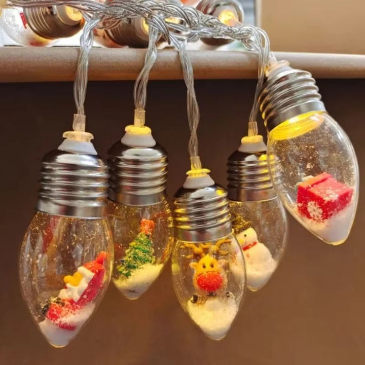 Christmas Small Bulb Light String Christmas Decoration LED Light String Santa Claus Snowman Christmas Tree - Nook Nest Online Store