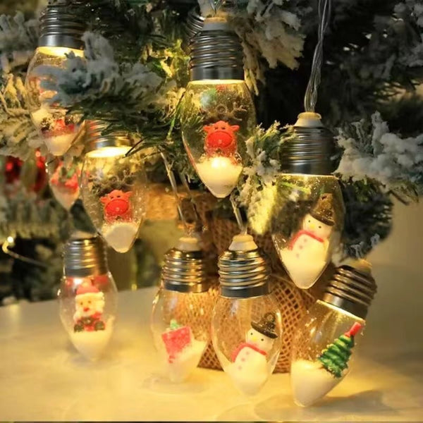 Christmas Small Bulb Light String Christmas Decoration LED Light String Santa Claus Snowman Christmas Tree - Nook Nest Online Store