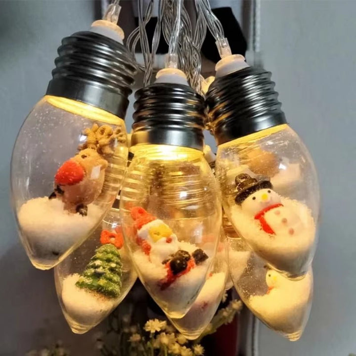 Christmas Small Bulb Light String Christmas Decoration LED Light String Santa Claus Snowman Christmas Tree - Nook Nest Online Store