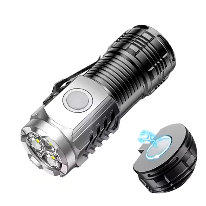 Mini 3*LED Strong Light Super Bright Torch Household Repeatedly Charging the Battery Outdoor Portable Long-Range Flashlight