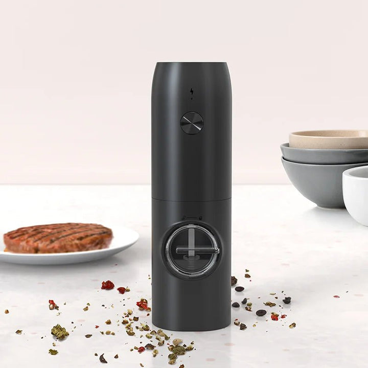 Electric Salt and Pepper Grinder Usb Rechargeable Eletric Pepper Mill with Adjustable Roughness Freshly Pepper Powder Grinder - Nook Nest Online Store