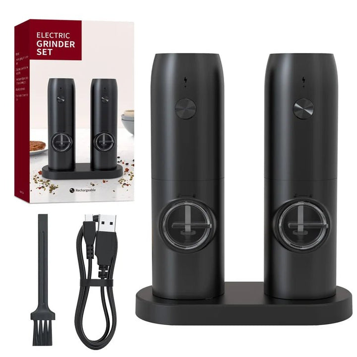 Electric Salt and Pepper Grinder Usb Rechargeable Eletric Pepper Mill with Adjustable Roughness Freshly Pepper Powder Grinder - Nook Nest Online Store