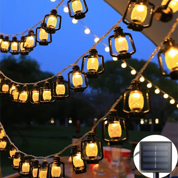 LED Solar Lamp String Kerosene Bottle Retro Light String Christmas Decoration Lamp Garden Atmosphere Light Outdoor Camping Light - Nook Nest Online Store